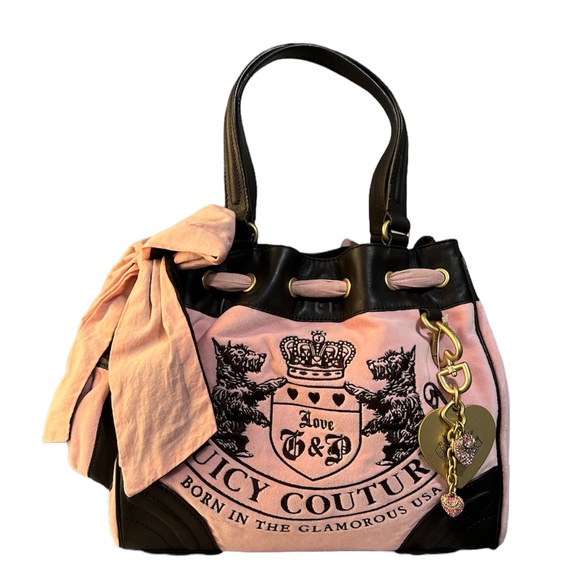 Juicy Couture Handbags - Vintage Juicy Couture Pink Velour Scottie Dog Daydreamer Bag
